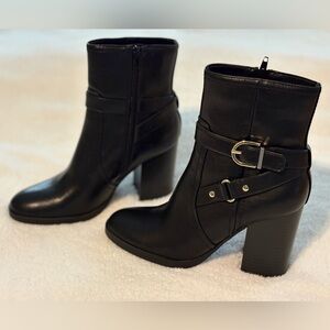 Size 8 1/2 black high heel boots